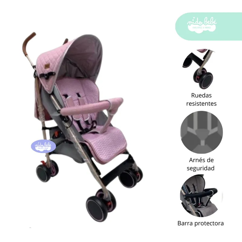 GENERICO - Coche baston de bebe modelo Gen rosado