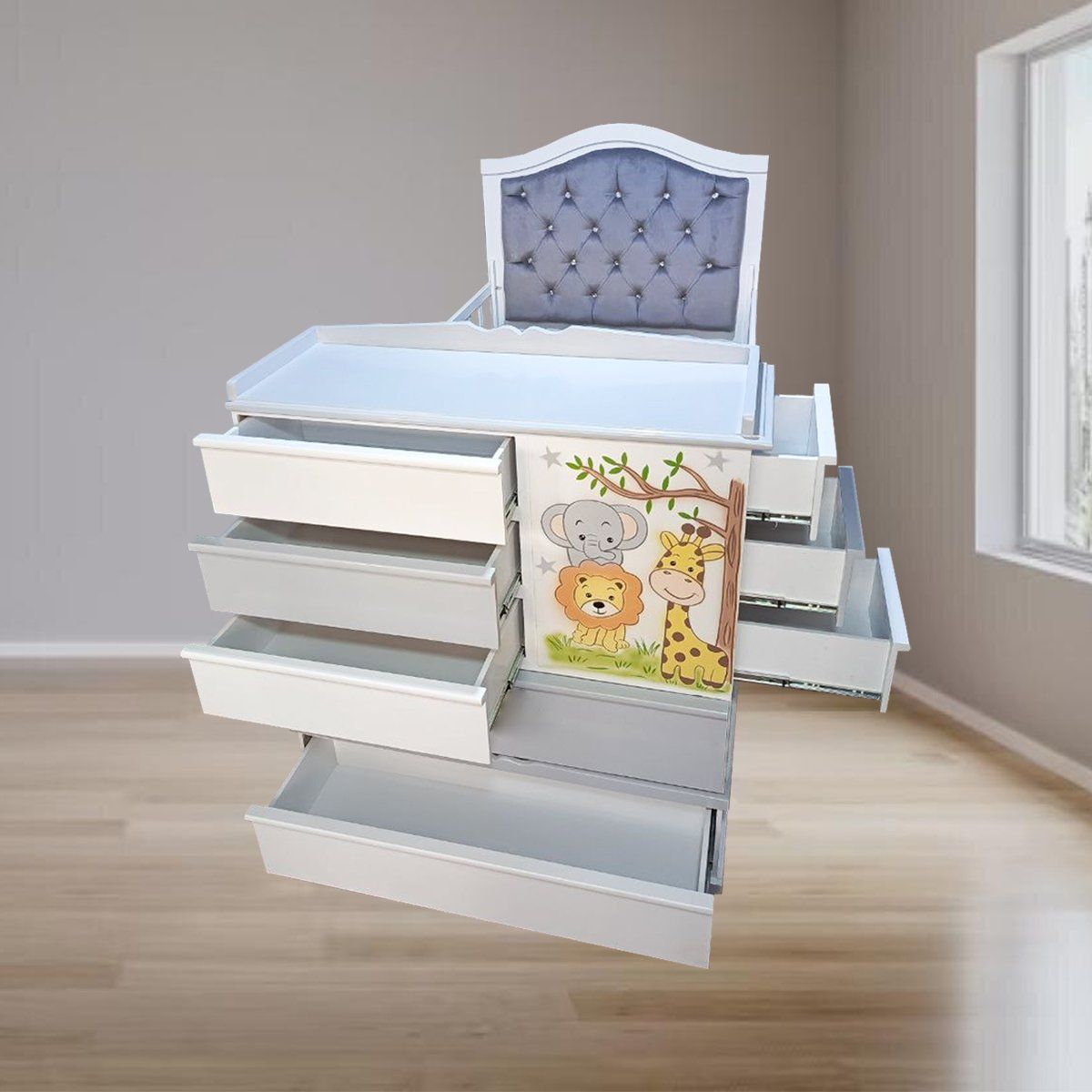 GENERICO - cama cuna plaza y media plomo safari full cajon