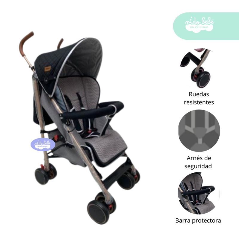 GENERICO - Coche baston de bebe modelo Gen nergro