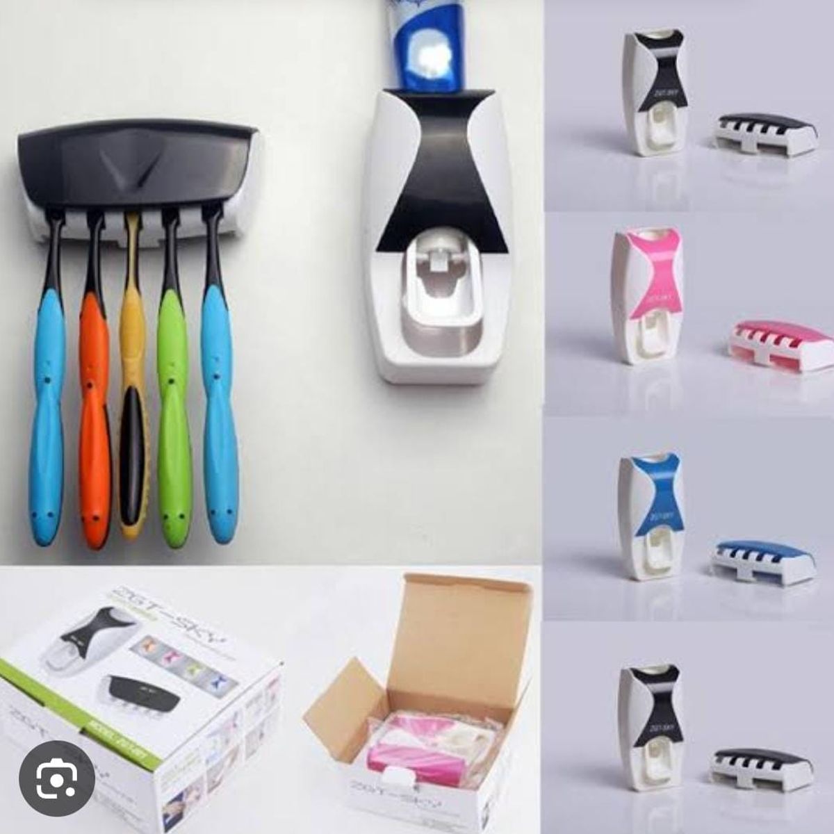 GENERICO - Porta Cepillos y Dispensador de Pasta Dental 2 en 1