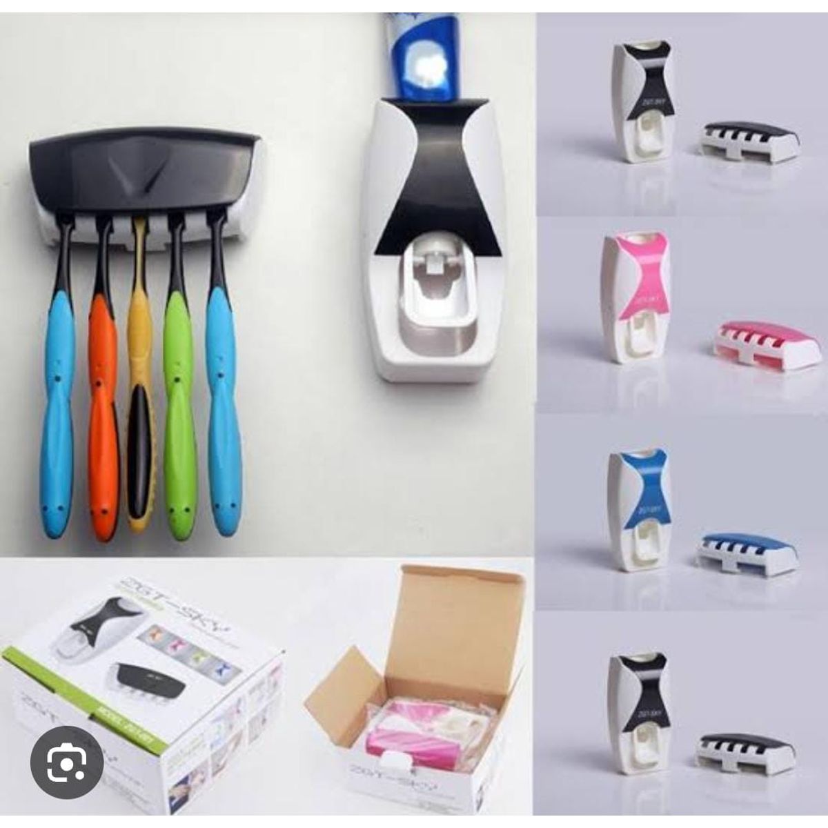 GENERICO - Porta Cepillos y Dispensador de Pasta Dental 2 en 1