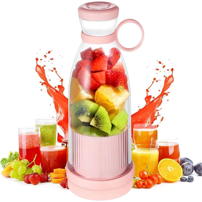 GENERICO - Licuadora Portátil Inalámbrico Recargable Tipo Botella - Rosa