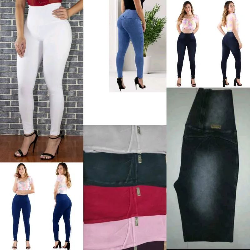 GENERICO - Jeans Pantalón Fresh Terry  Mujer Fajero Reductor Verde oscuro