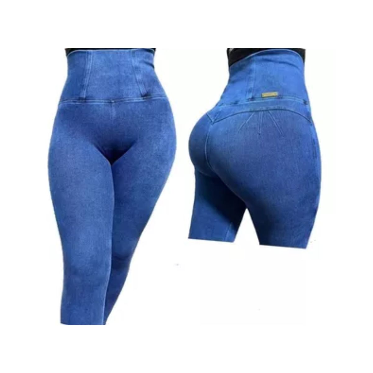 GENERICO - Jeans Pantalón Fresh Terry  Mujer Fajero Reductor Verde oscuro