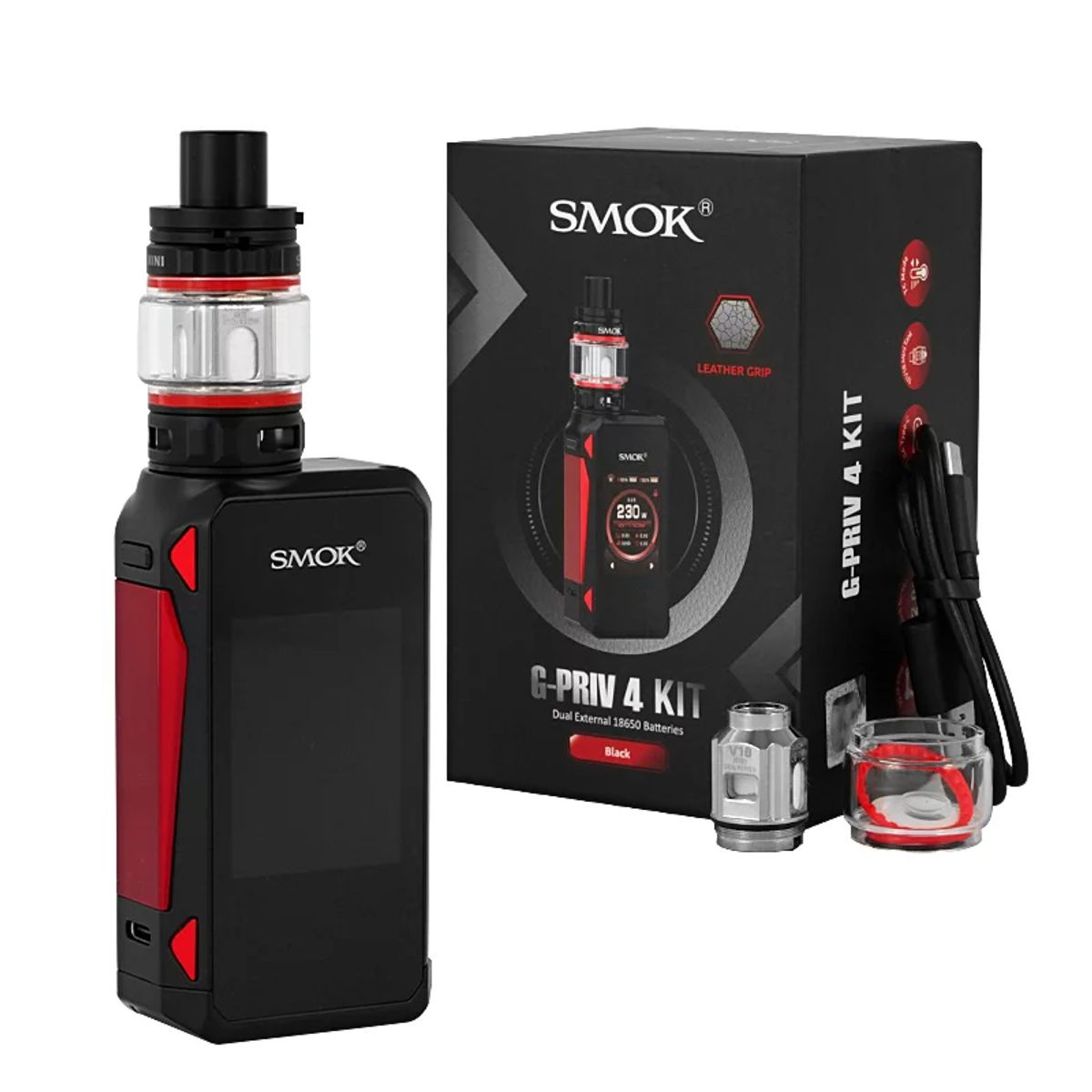 SMOK - SMOK G-PRIV 4 kit, 230W, 6,5 ml, TFV18 - Diseño: BLACK