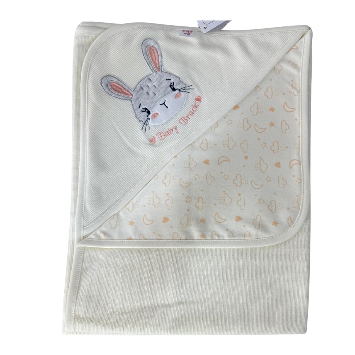 GENERICO - Manta de algodon con jacquard Crema