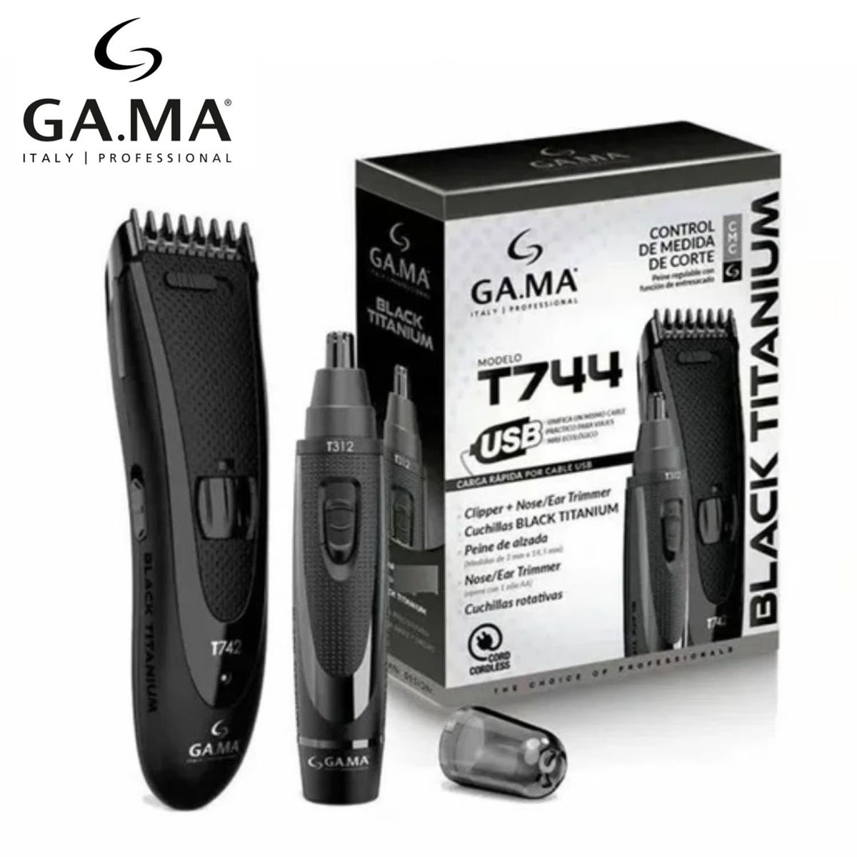 GAMA - Maquina clipper Gama Black Titanium Nasal Gama - T744