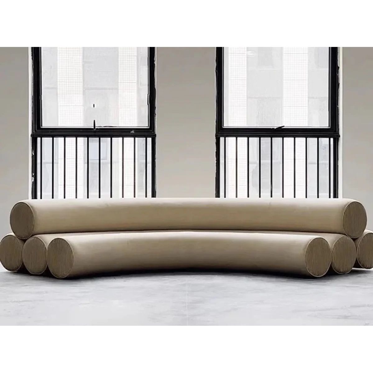 GENERICO - Sofá Martix Curvo Media Luna - Beige Claro