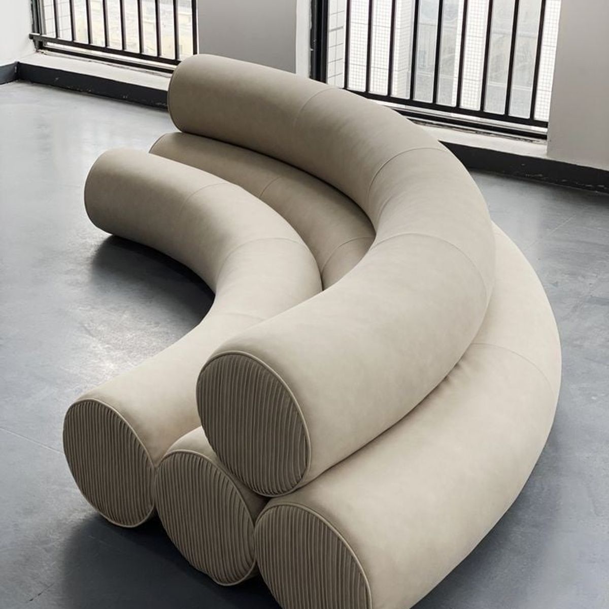 GENERICO - Sofá Martix Curvo Media Luna - Beige Claro
