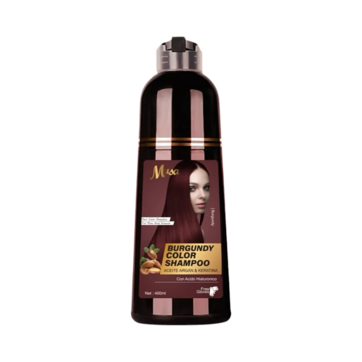 GENERICO - Shampoo Tinte Cabello Borgoña Musa Hair Color 400ml