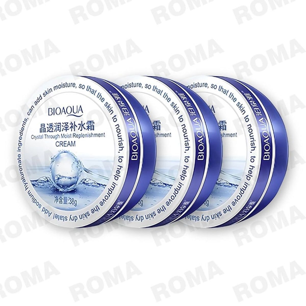 BIOAQUA - PACK 3 CREMA HIDRATANTE DE ACIDO HIALURÓNICO 114G