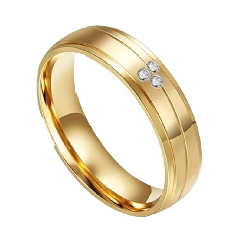 GENIEKA - Anillos de Matrimonio Alianzas Deluxe Bañado Oro 18K Aro Genieka