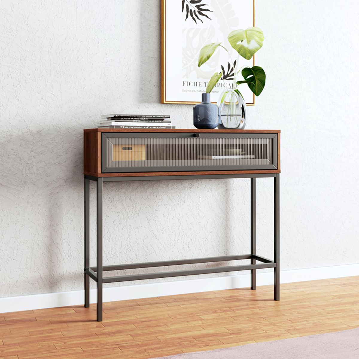 BRV MOVEIS - Consola Rowan 81X25X9 cm MarronNegro