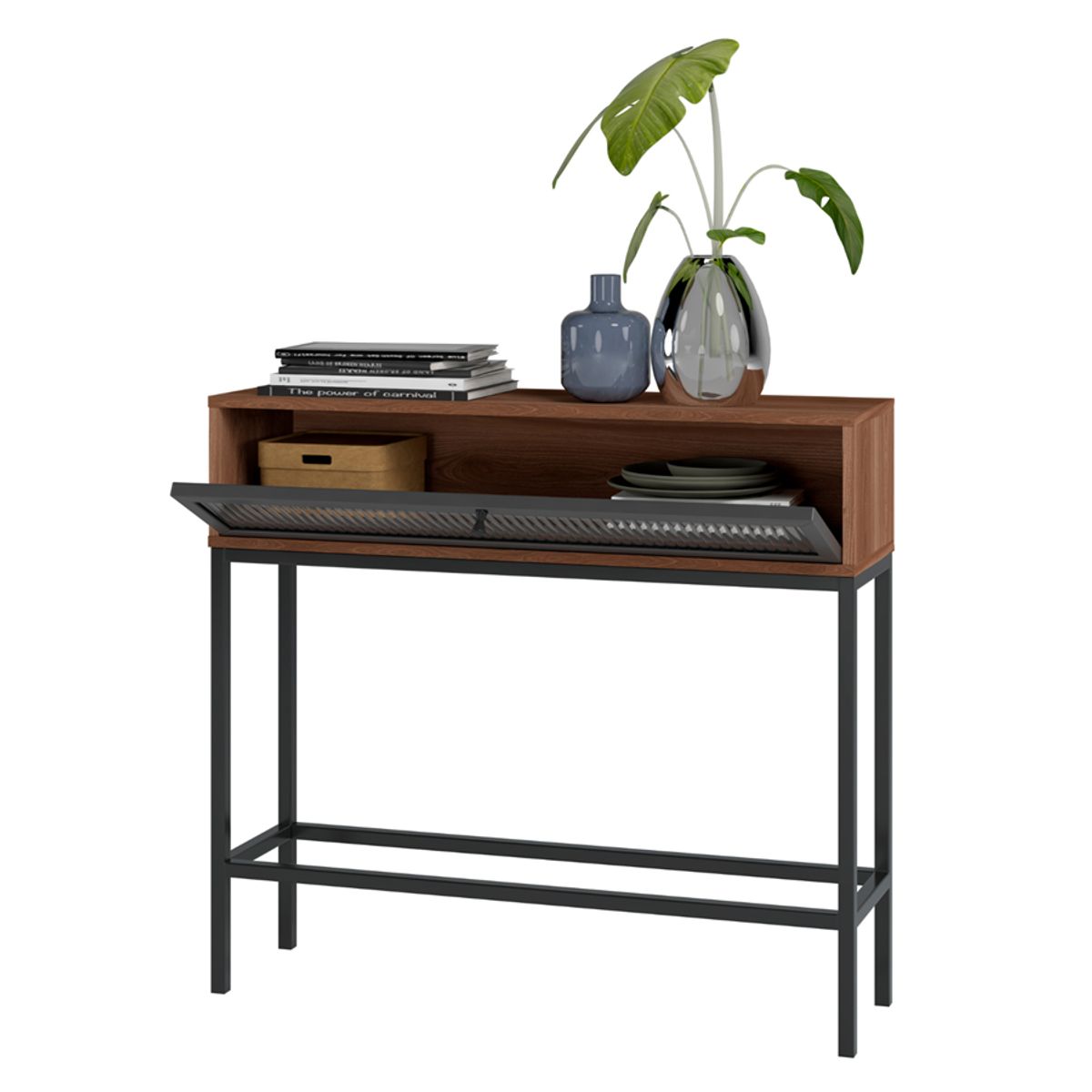 BRV MOVEIS - Consola Rowan 81X25X9 cm MarronNegro