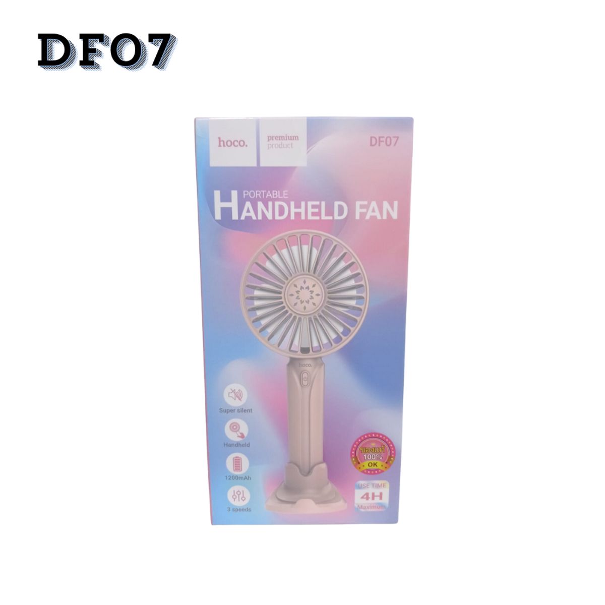 HOCO - Ventilador Portátil de Mano Hoco DF07 de Hasta 4 horas - Rosa