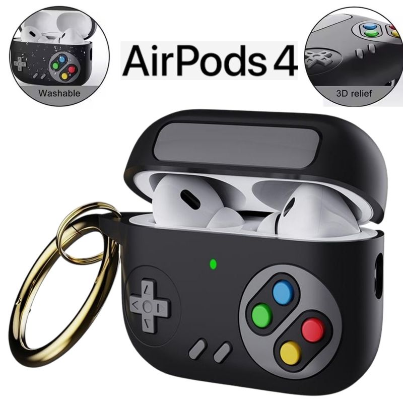 GENERICO - Funda para Audífonos Airpods 4 Protector de Silicona - NEGRO