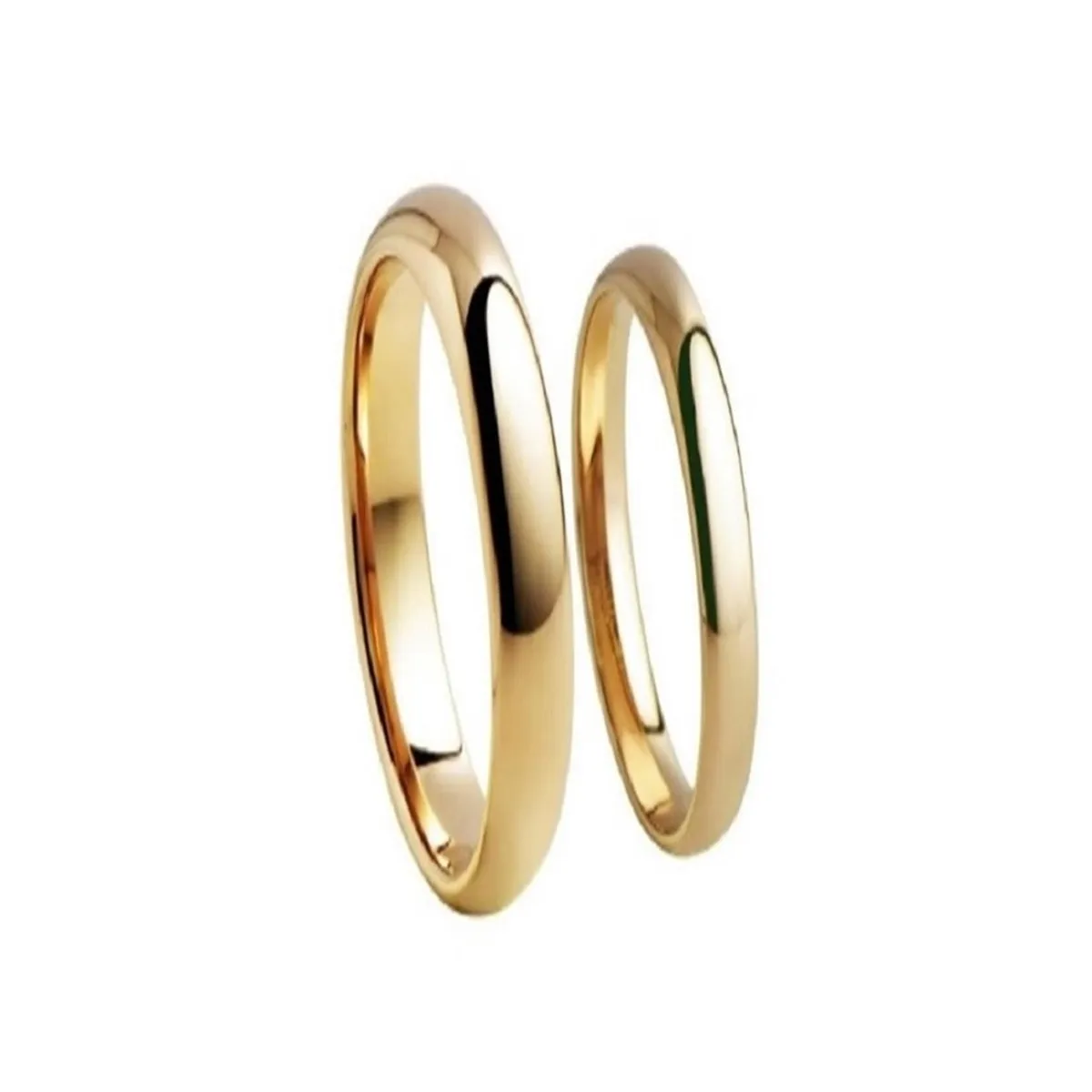 GENIEKA - Anillos de Matrimonio Alianzas Delgados Bañado18K San Valentin Genieka