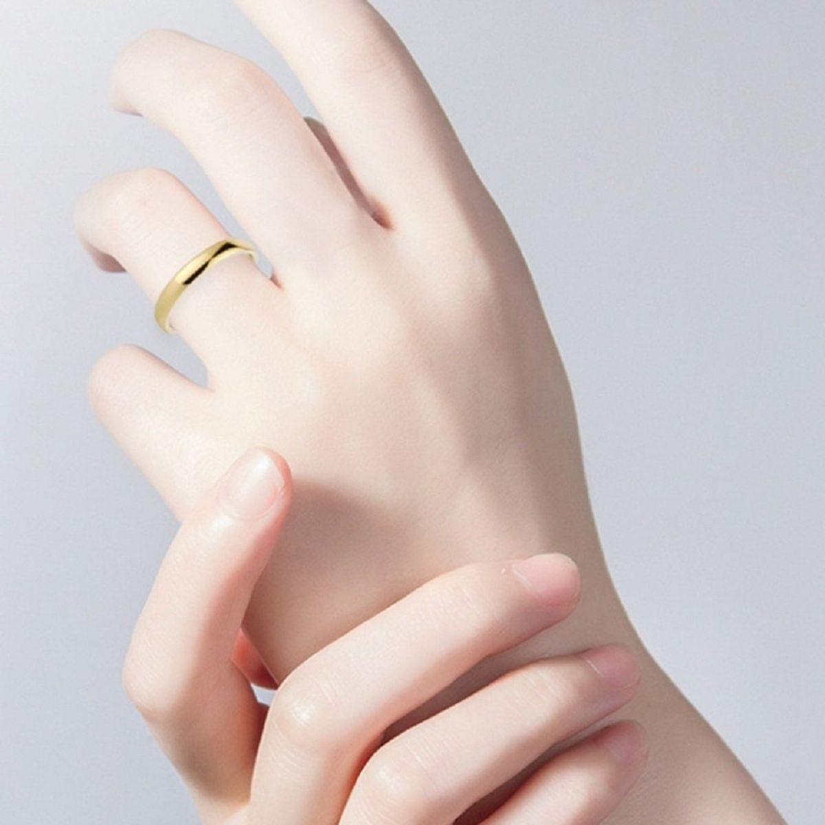 GENIEKA - Anillos de Matrimonio Alianzas Delgados Bañado18K San Valentin Genieka