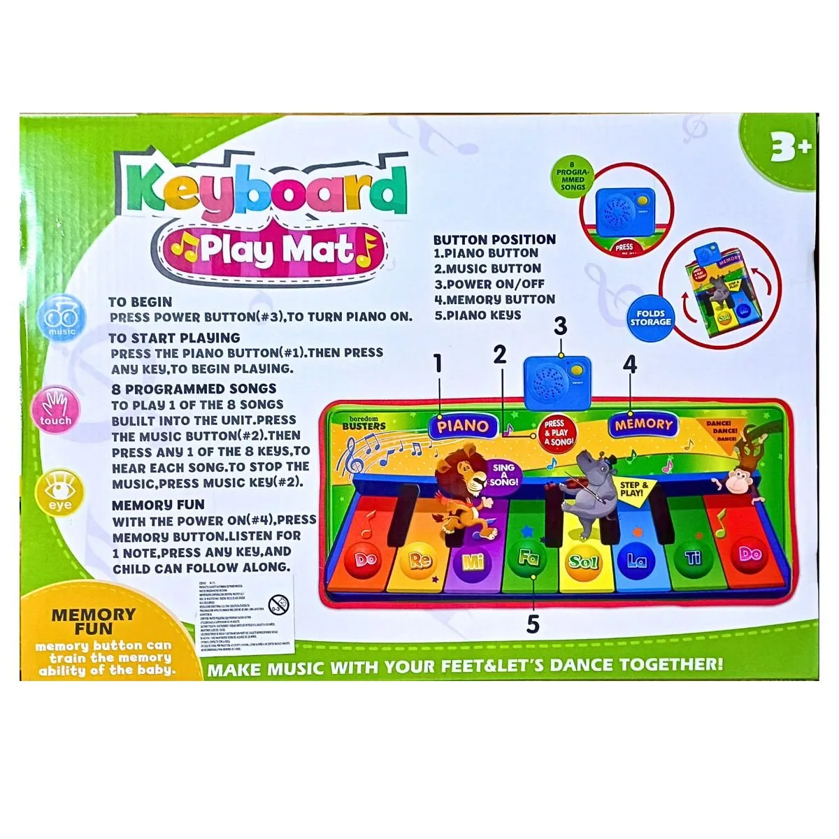 GENERICO - Alfombra Musical Para Bebes Piano Juguete Didactico