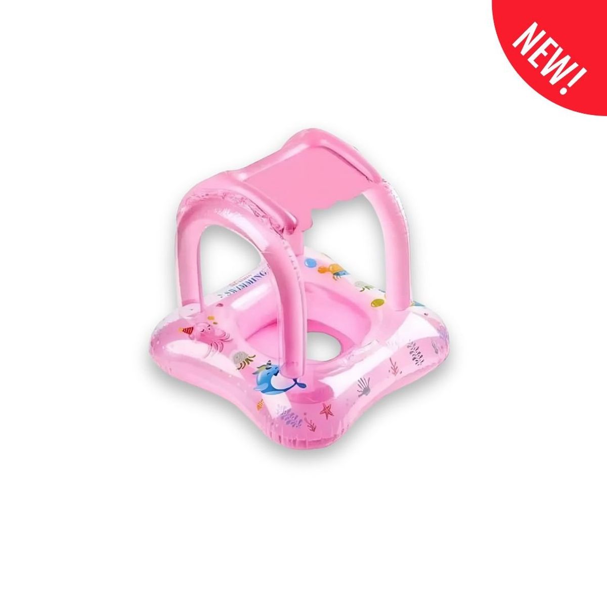 GENERICO - Flotador Inflable Con Parasol Para Bebes Y Niños - Rosado