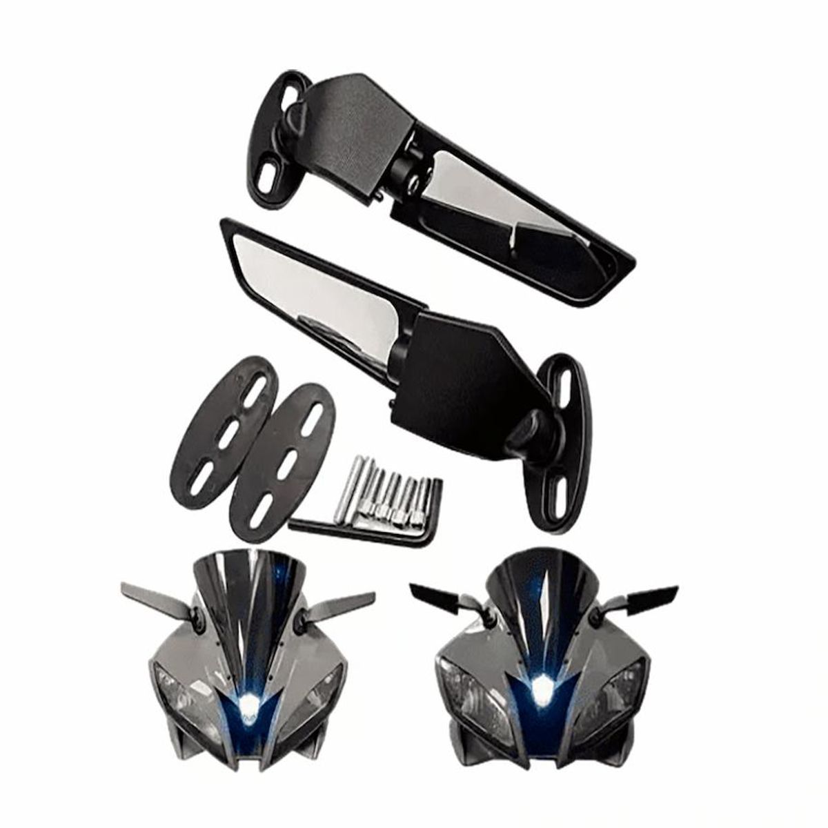 GENERICO - ESPEJO TIPO ALERON PARA MOTO DEPORTIVAS SIN LUCES