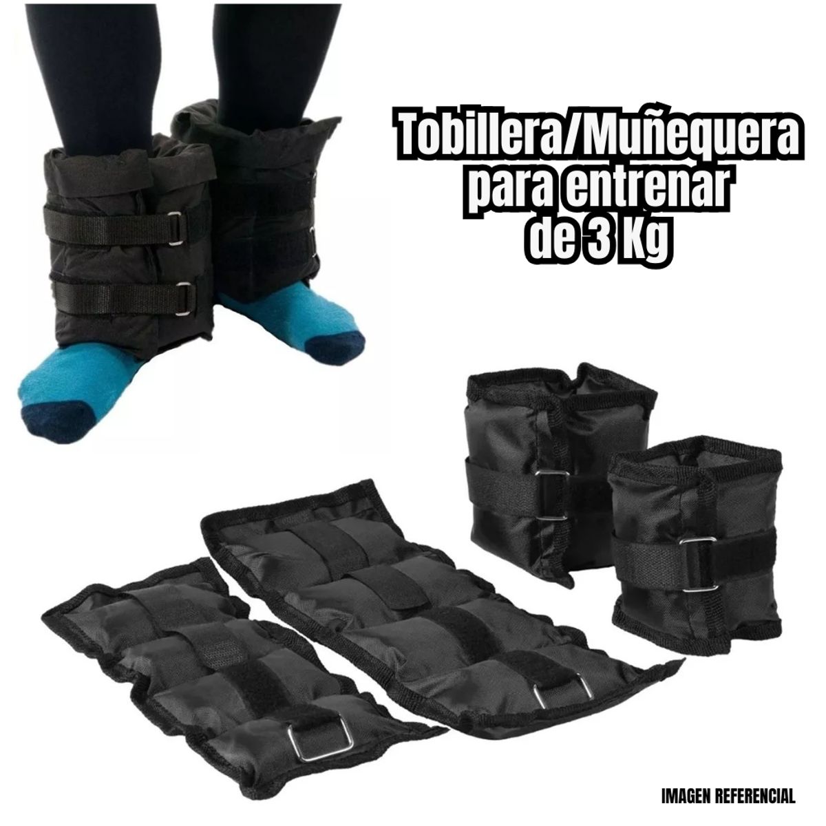 GENERICO - Pesas Tobilleras Peso de 3Kg Pack 2 Unidades