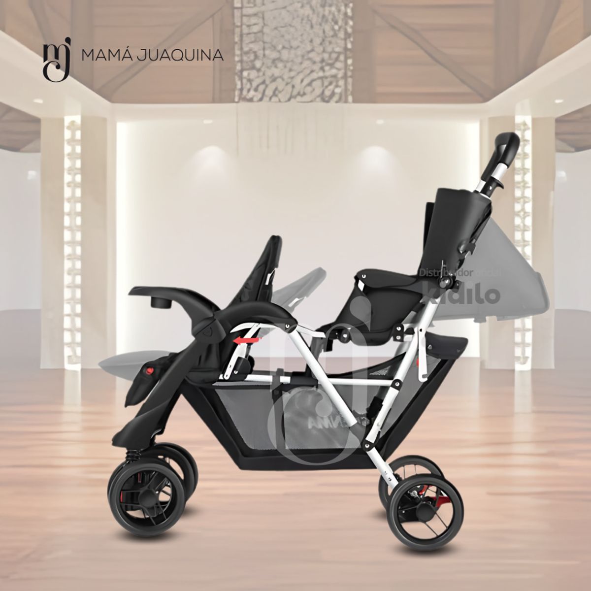 EBABY - Coche Mellicero «TWIN DOUBLE STROLLER» Coffee