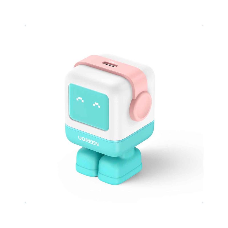 UGREEN - Cargador Ugreen Robot 30W Tipo C Led Carga Rapida Pink Blue Us 45089