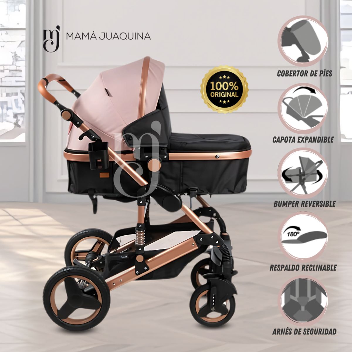 KIDS - Coche Moisés de Lujo «SAGITA» Edición Limitada Pink
