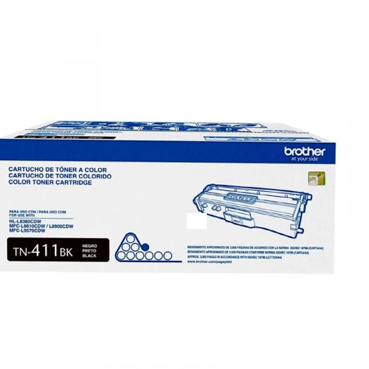 BROTHER - TONER BROTHER TN-411BK PARA MFCL8900CDW, RENDIMIENTO 3000 PGS. -NEGRO
