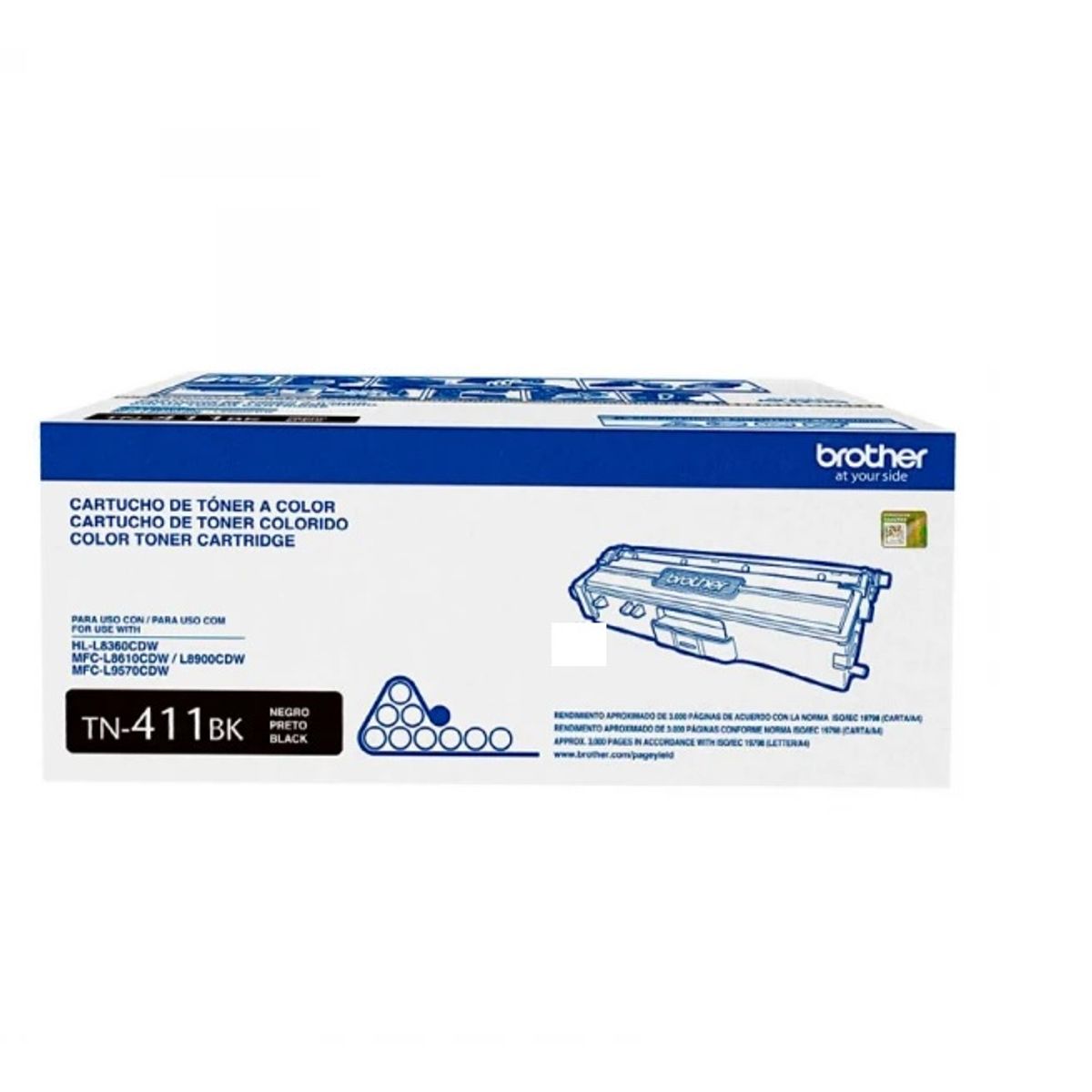 BROTHER - TONER BROTHER TN-411BK PARA MFCL8900CDW, RENDIMIENTO 3000 PGS. -NEGRO