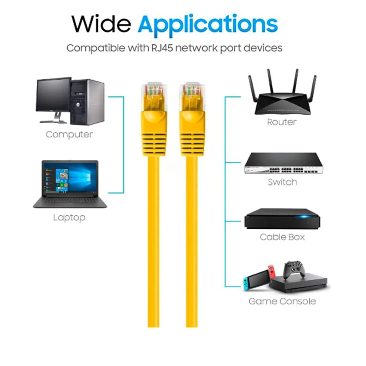 GENERICO - Cable De Red Internet Cat 6e Ethernet Lan 30 Metros Alta Velocidad