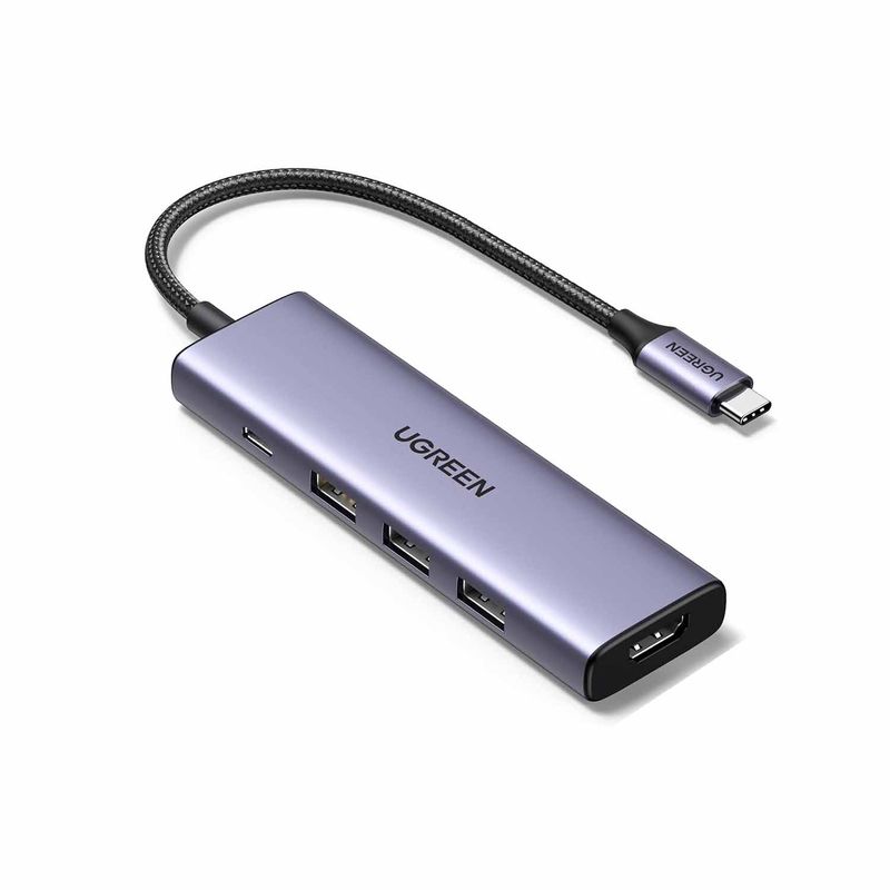 UGREEN - Adaptador Hub Ugreen 5-en-1 de USB-C a HDMIUSB-APD 100w Black 15597