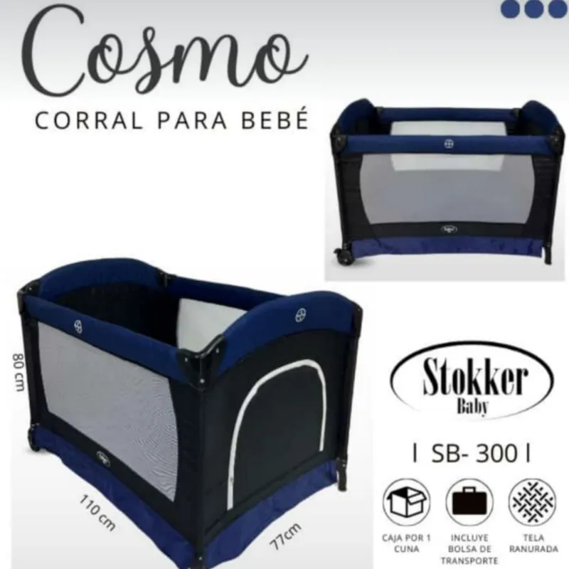 STOKKER BABY - Cuna Corral COSMO STOKKER BABY AZUL