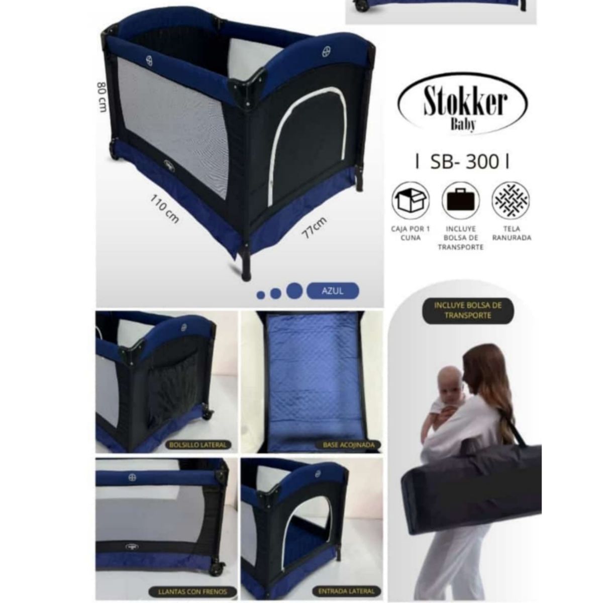 STOKKER BABY - Cuna Corral COSMO STOKKER BABY AZUL