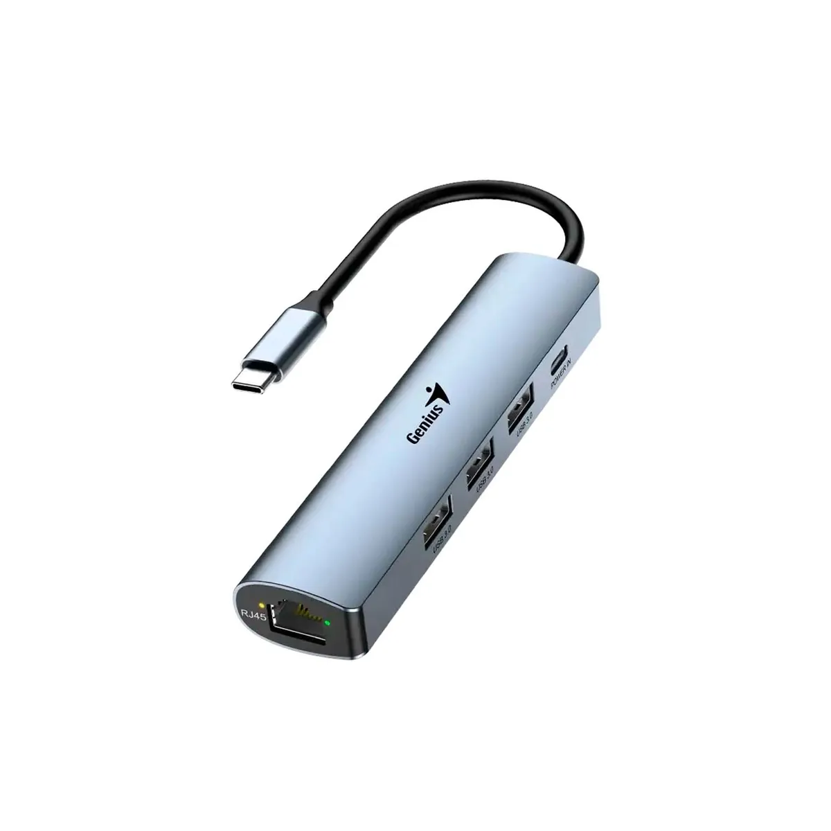 GENIUS - Adaptador Hub USB-C Genius UH-545 gigabit ethernet 1-usb-c 3-usb-A