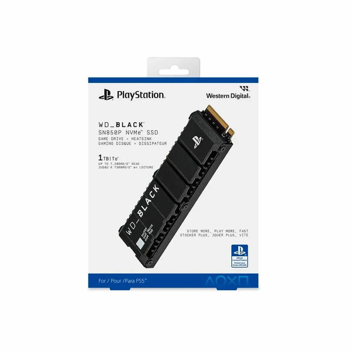 WESTERN DIGITAL - Memoria SSD WD Black NVMe para PS5 SN850P 1TB Black