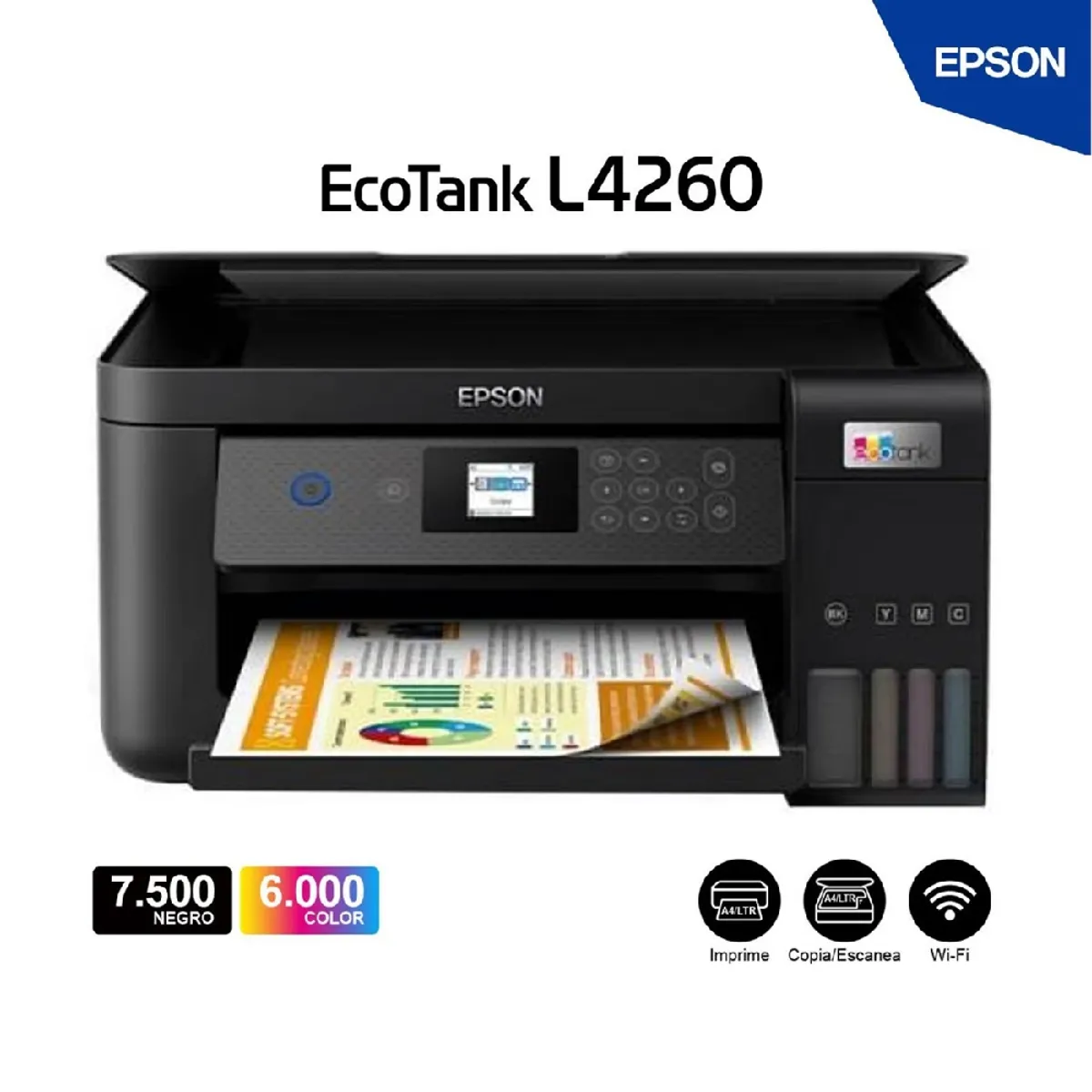 EPSON - Impresora Epson EcoTank L4260 Multifuncional Wifi-Duplex-Pantalla LCD