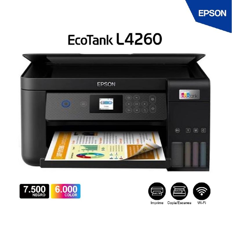 EPSON - Impresora Epson EcoTank L4260 Multifuncional Wifi-Duplex-Pantalla LCD