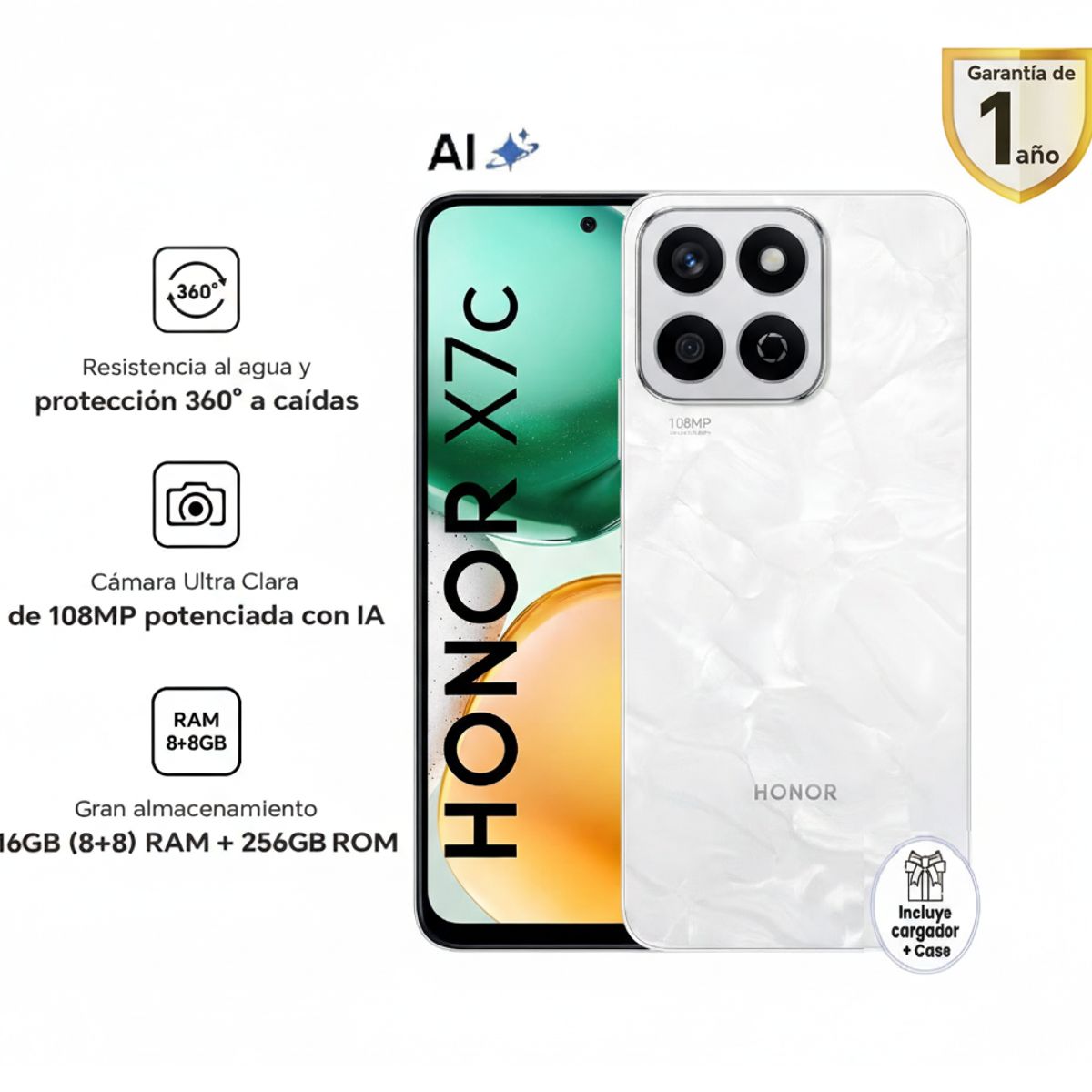HONOR - HONOR X7C BLANCO 8RAM 256GB - REGISTRADO