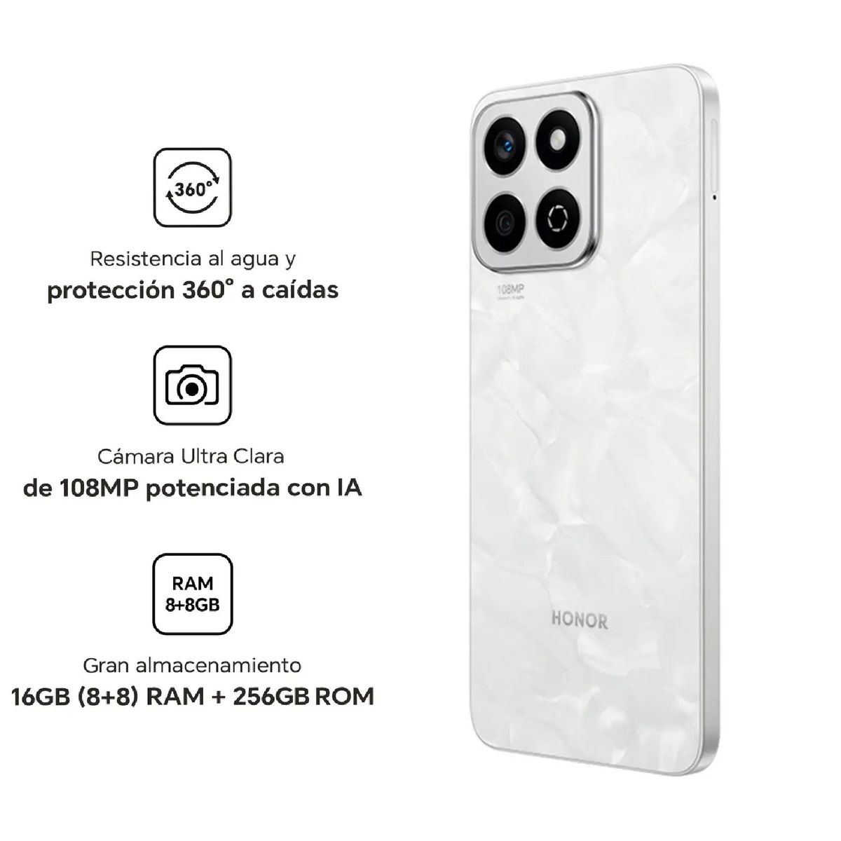 HONOR - HONOR X7C BLANCO 8RAM 256GB - REGISTRADO