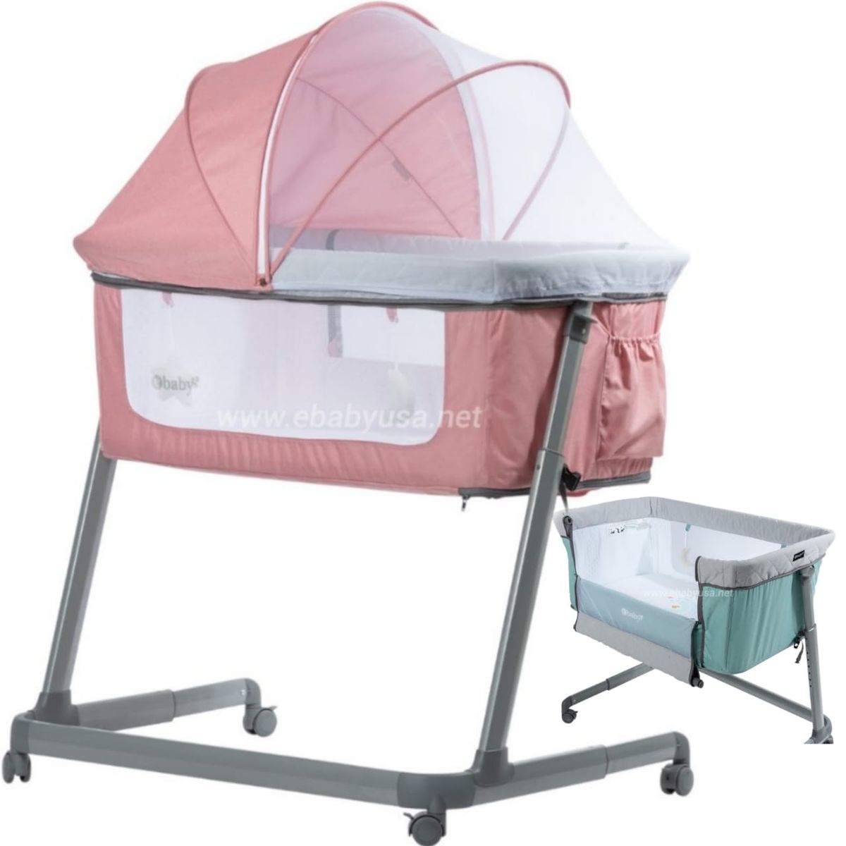 EBABY - Cuna Colecho para Bebé MARION ROSADO