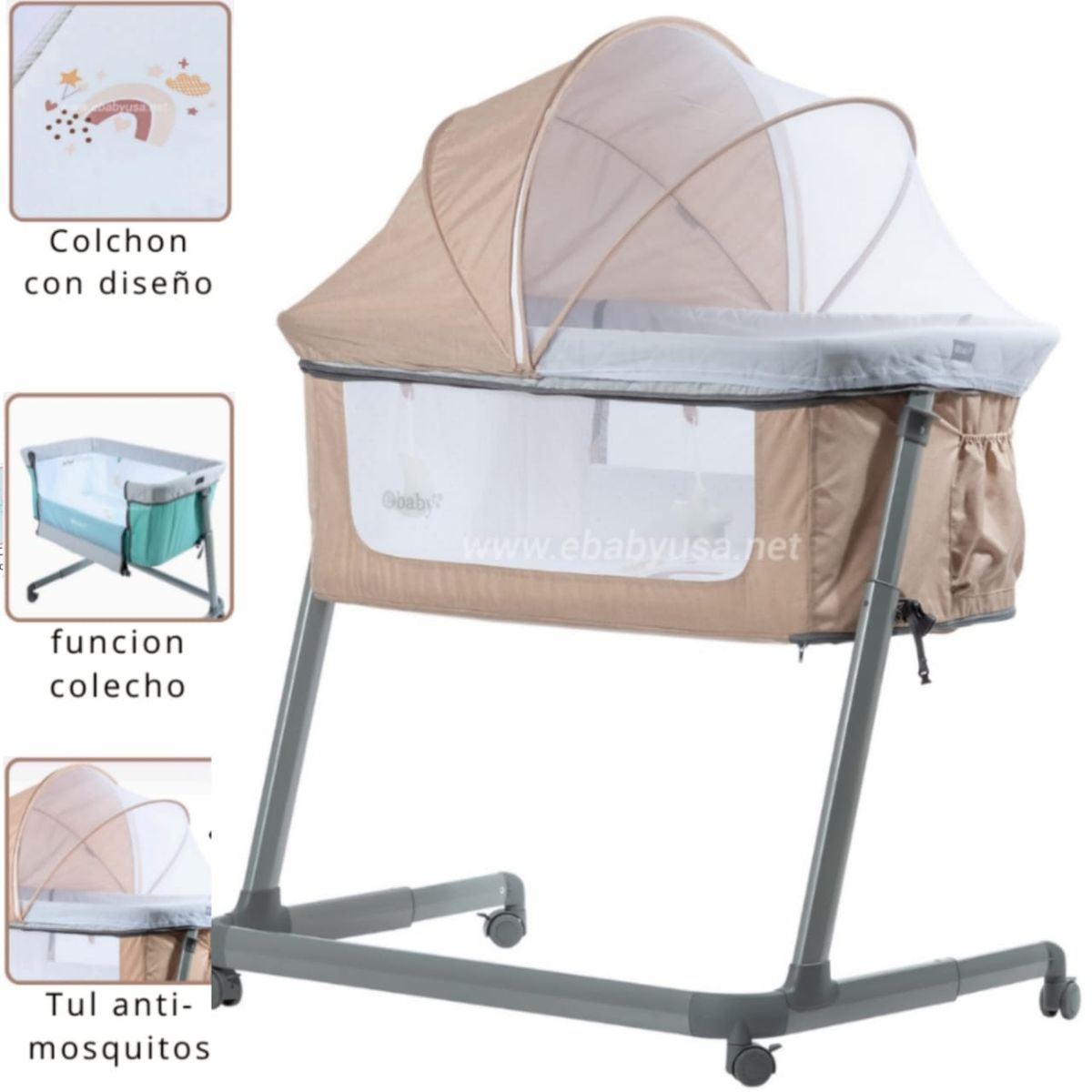 EBABY - Cuna Colecho para Bebé MARION BEIGE