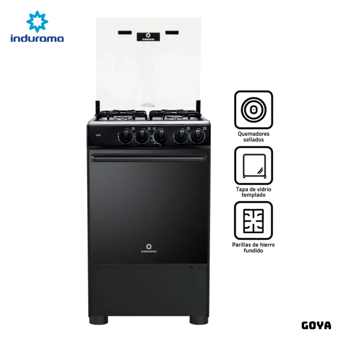 INDURAMA - COCINA DE PIE INDURAMA A GAS 4 HORNILLAS - GOYA + MICROONDAS MIRAY HMM-20N