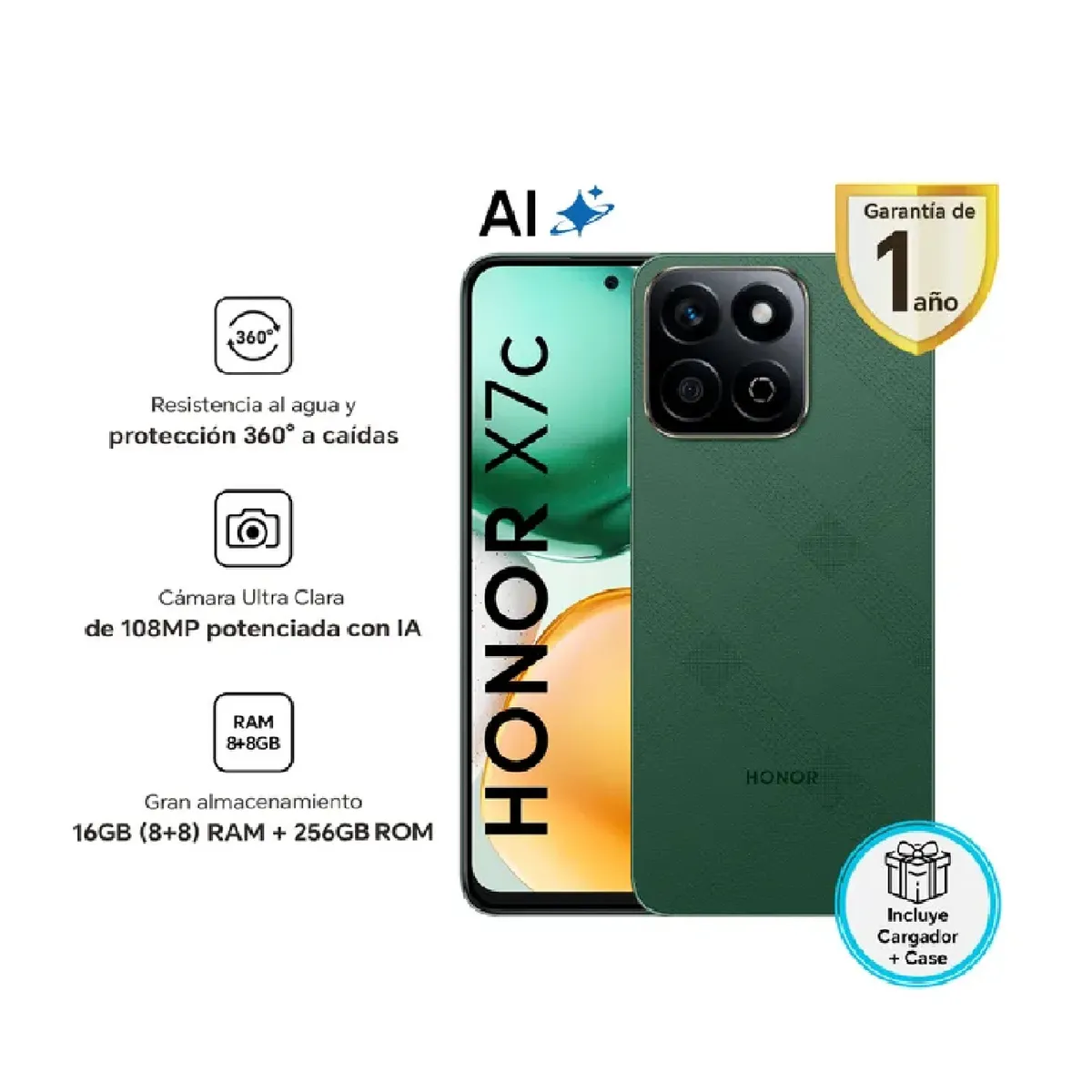 HONOR - HONOR X7C VERDE 8RAM 256GB - REGISTRADO