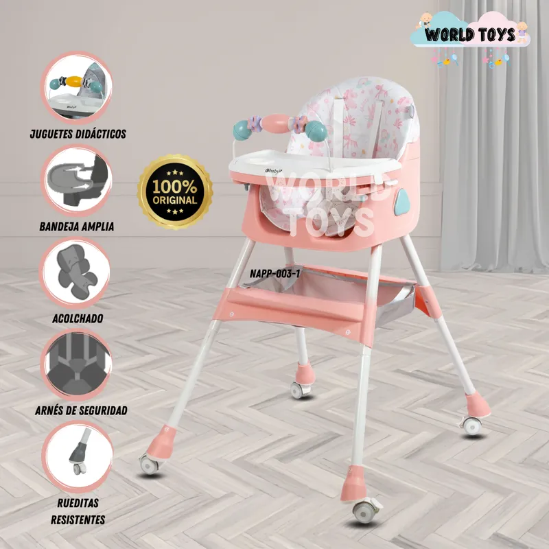 BABY - Silla de Comer  «LULU » con juguete Melon