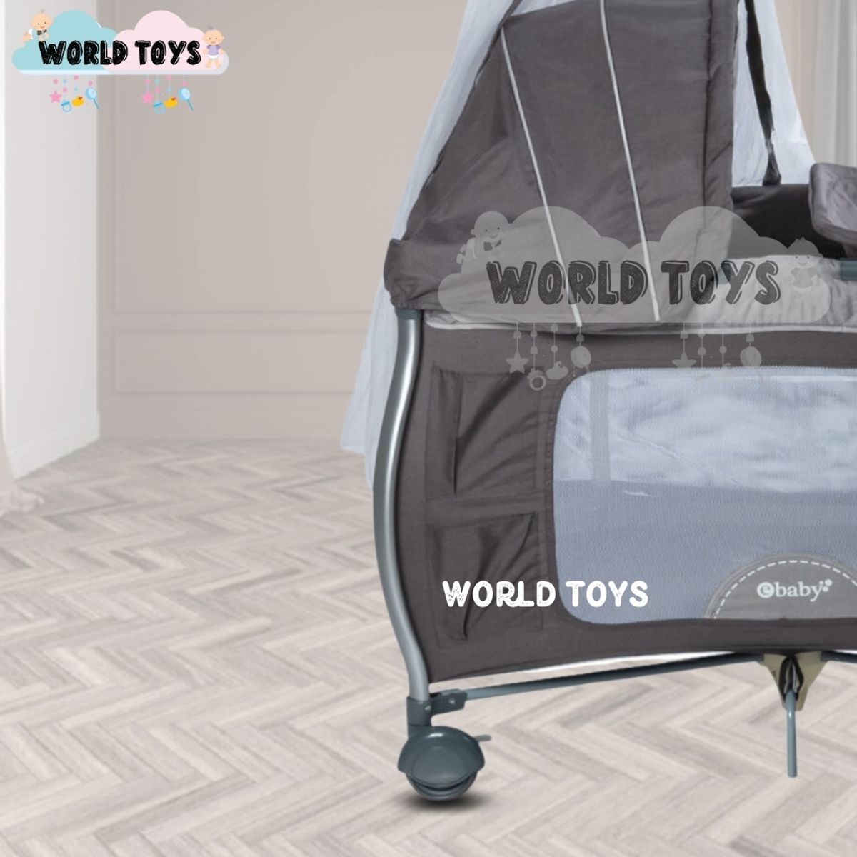 BABY - Cuna Corral de Lujo «NAPPY» Gray