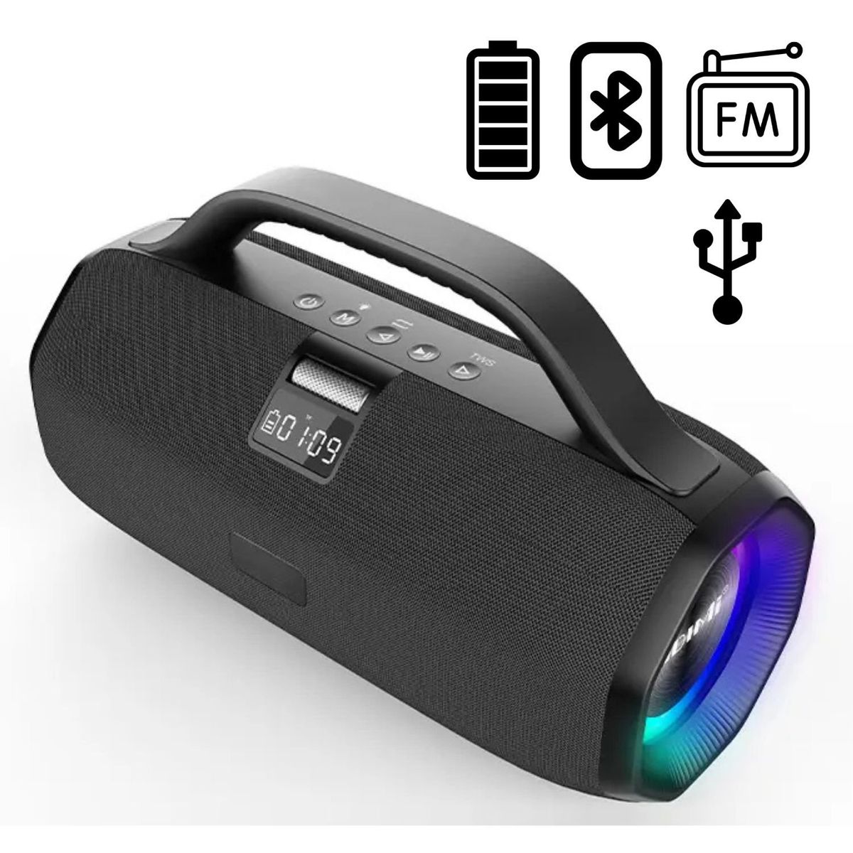 LIDIMI - Parlante Portátil Lidimi LD-S011AC BT Radio FM Luces RGB