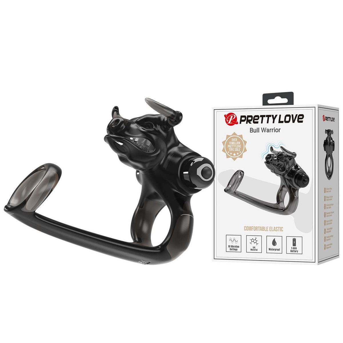 PRETTY LOVE - ANILLO + FUNDA VIBRADORA - BULL WARRIOR