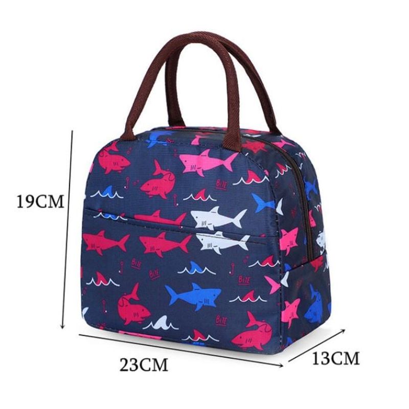 GENERICO - Lonchera Térmica Portátil Impermeable Diseño Tiburones Azul